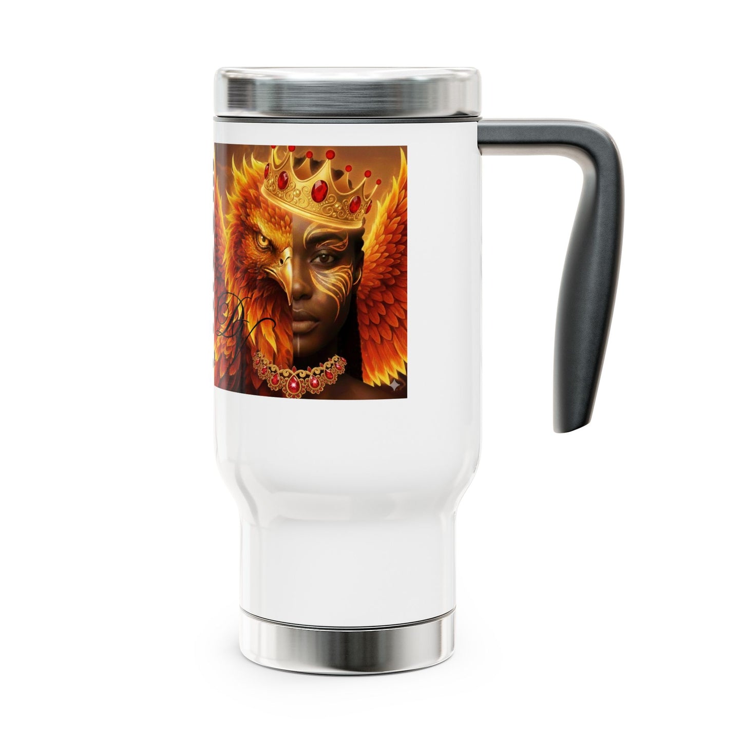 I Rise Phoenix Travel Mug 14oz Stainless Steel Tumbler with Handle