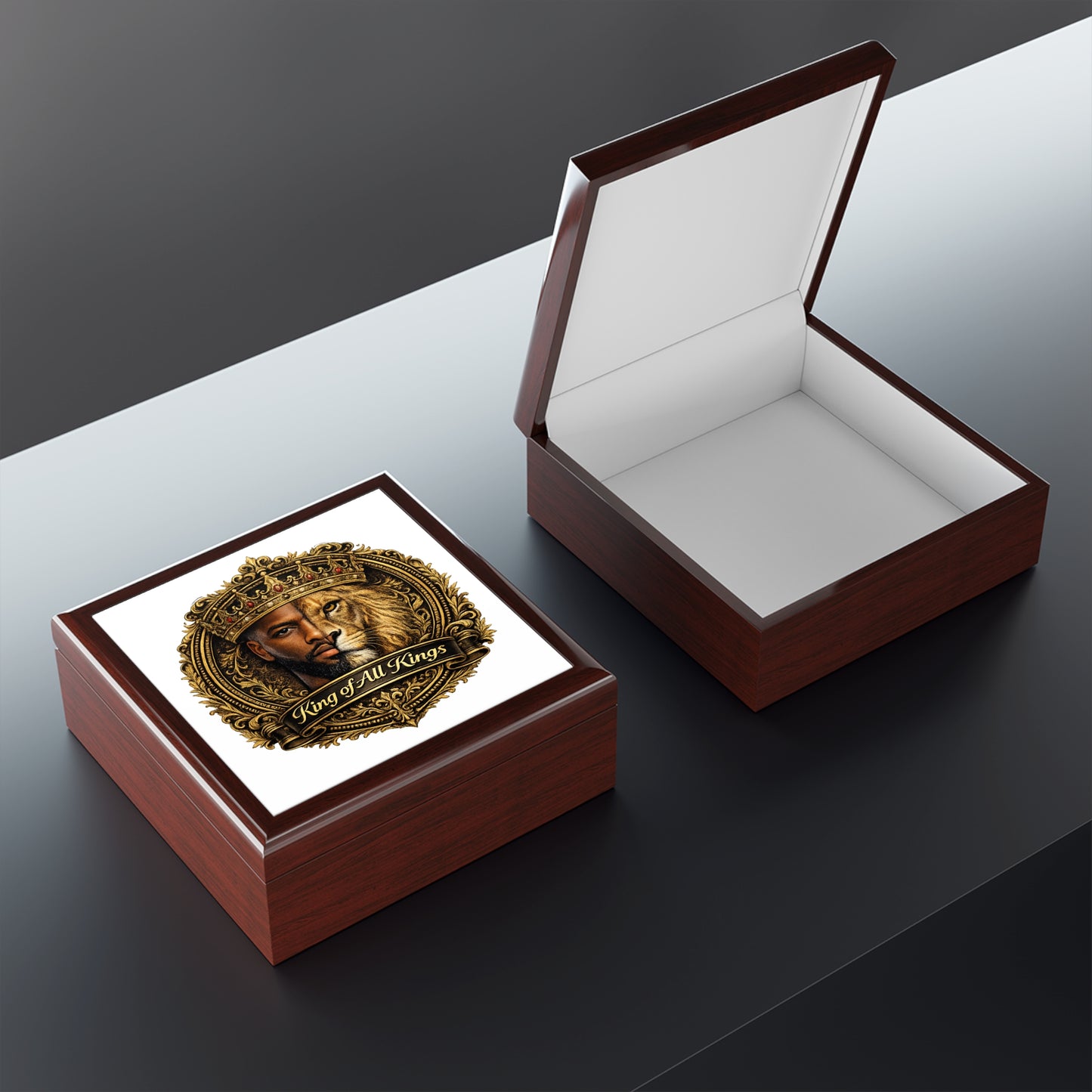 Jewelry Box — "King of All Kings" Regal Lion & King Keepsake Box