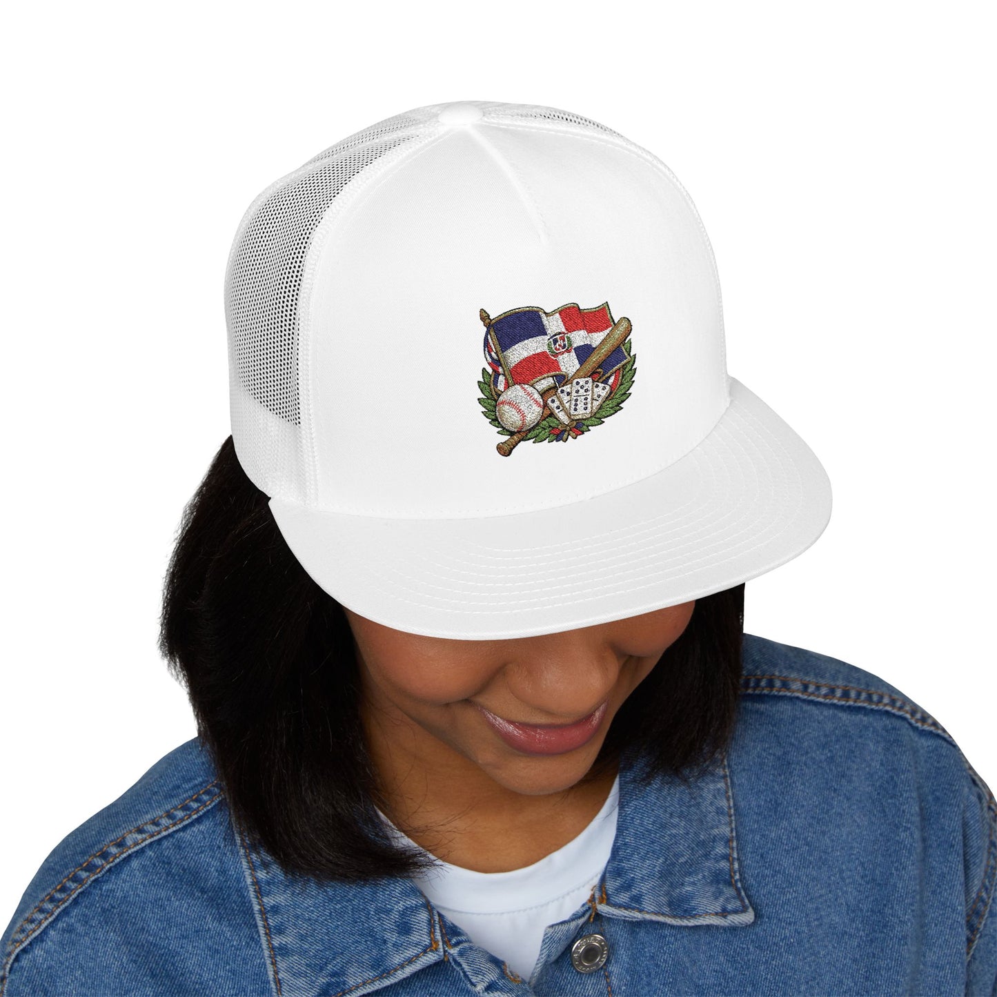 Dominican Republic Embroidered Vintage State Flag Trucker Cap