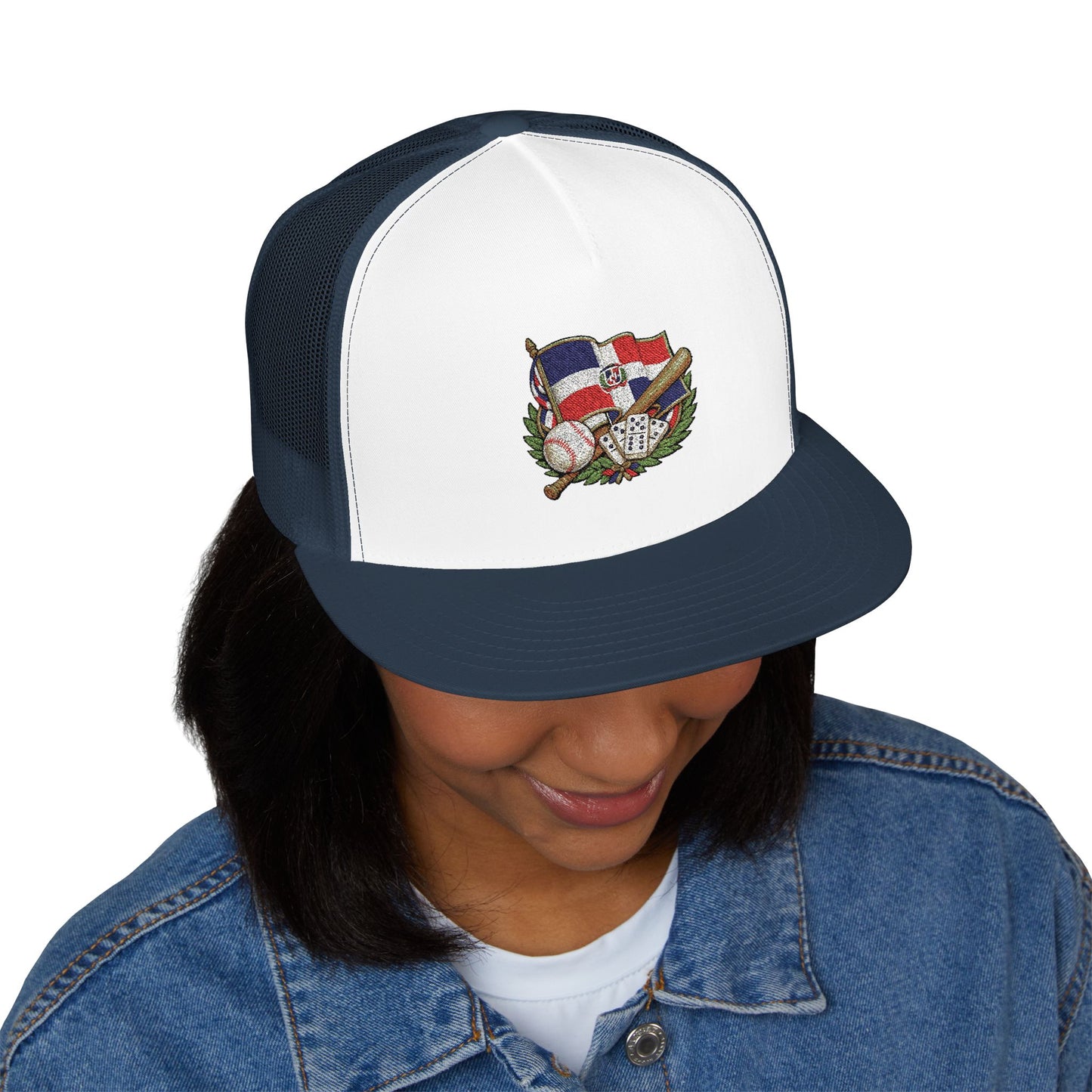 Dominican Republic Embroidered Vintage State Flag Trucker Cap
