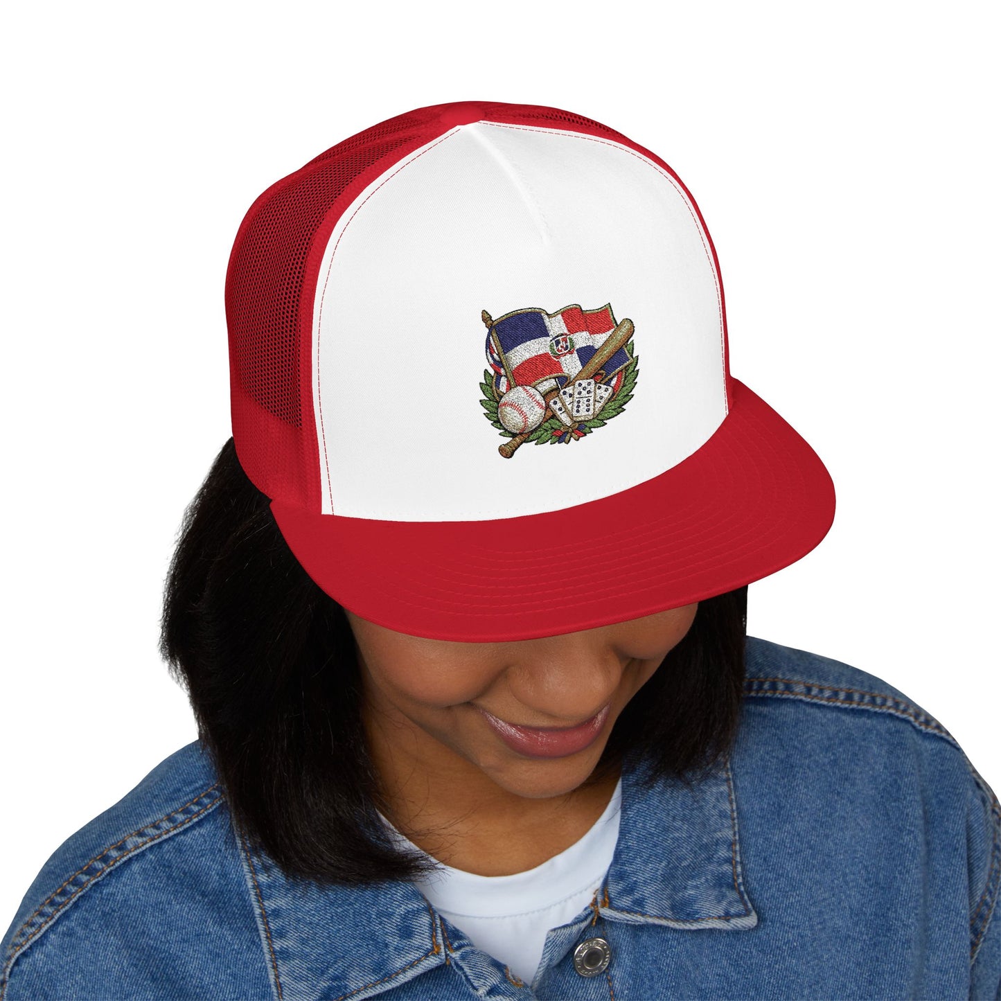 Dominican Republic Embroidered Vintage State Flag Trucker Cap