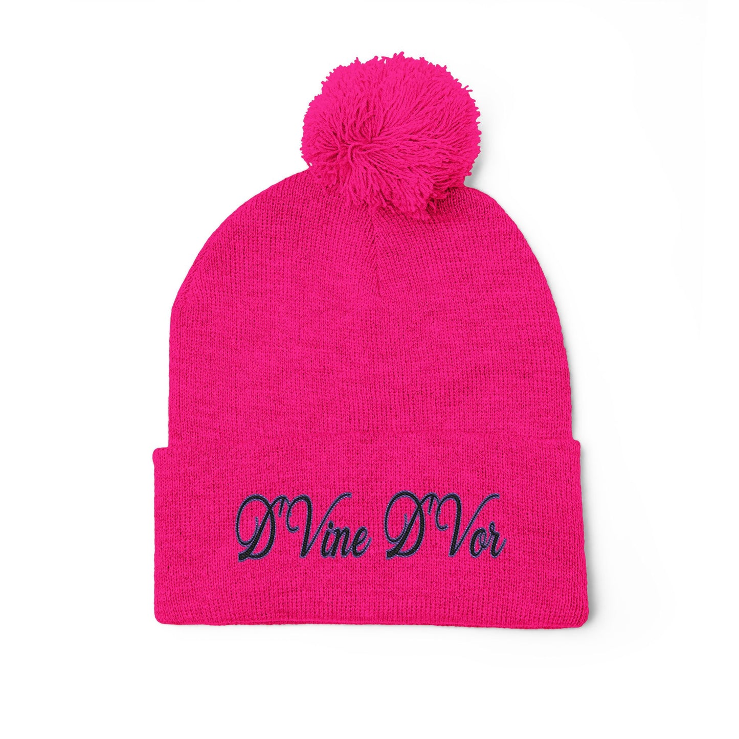 DVine Dvor Embroidered Pom-Pom Beanie