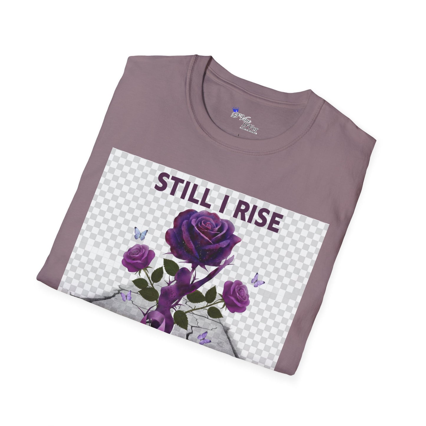 Still I Rise Purple Ribbon Bruised Not Broken Domestic Violence Awareness Tee
