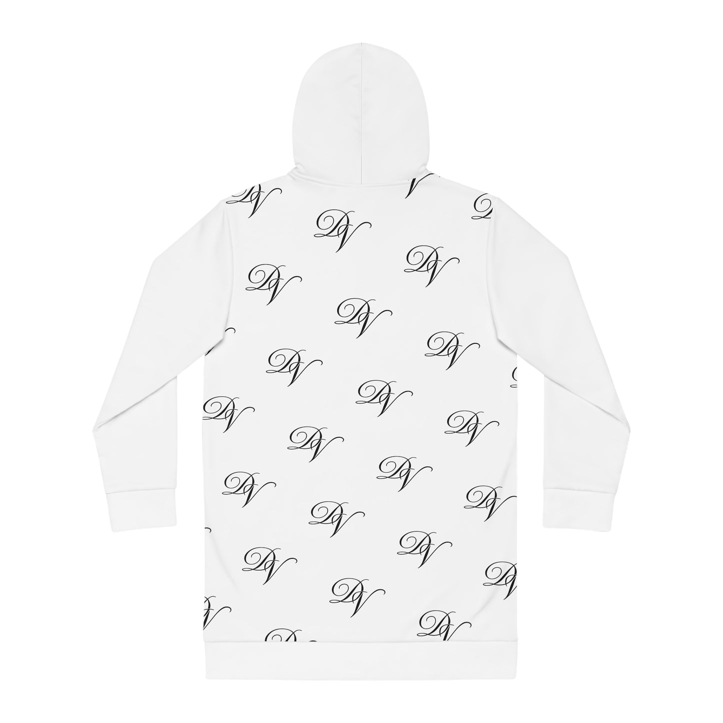 DVine DVor All Over Script Monogram DV Cozy Pullover Hoodie Dress