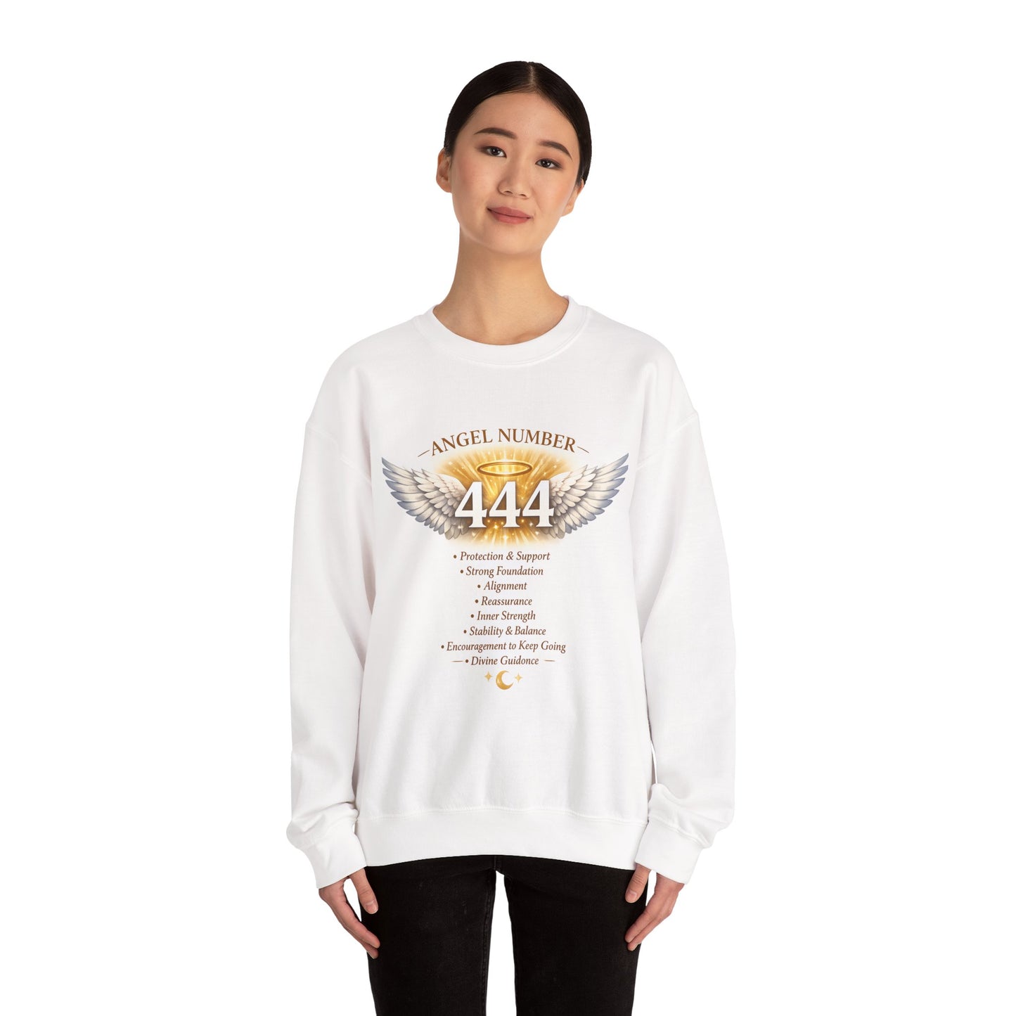 Angel Number 444 Spiritual Protection & Support Crewneck