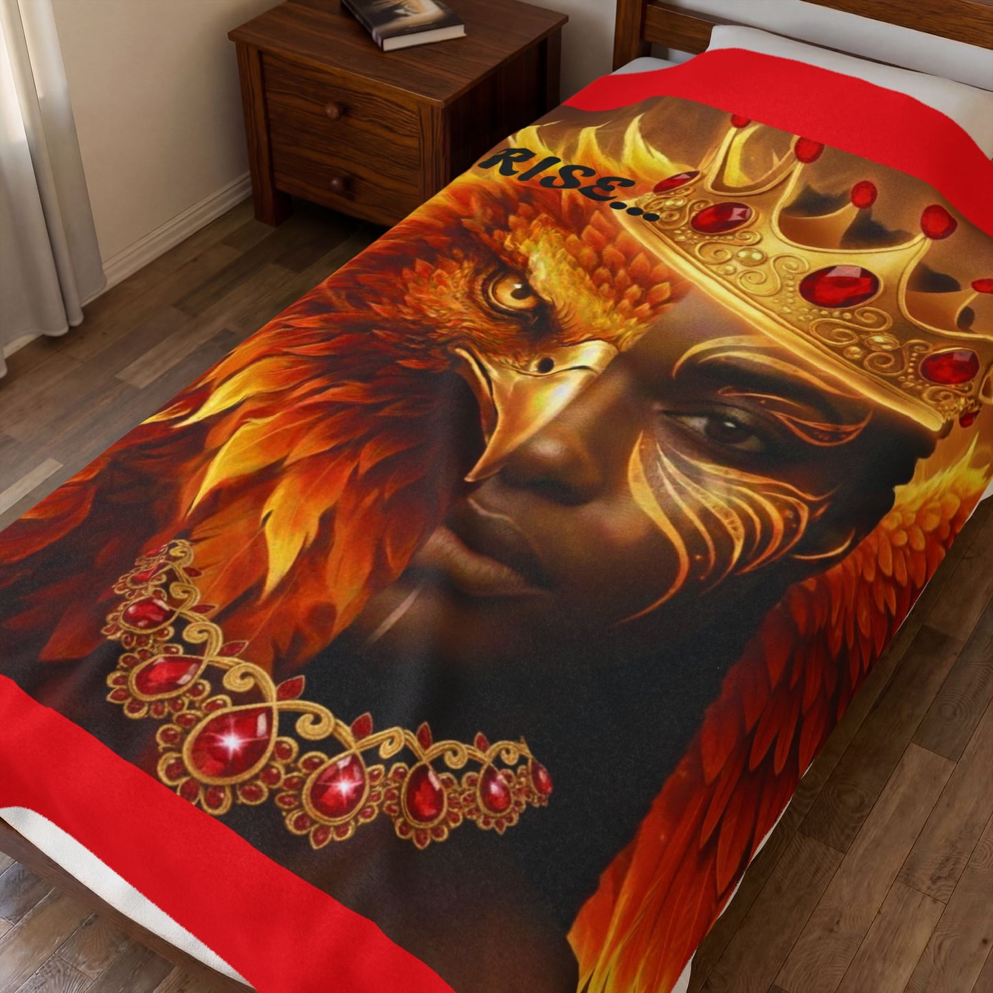 Rising Woman Velveteen Plush Blanket