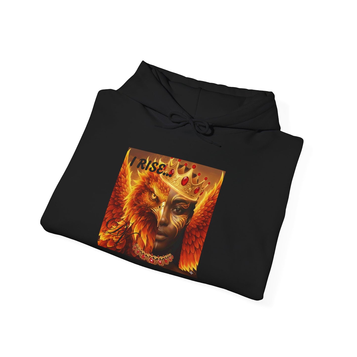 Hoodie — "I Rise" Fiery Queen Graphic Pullover