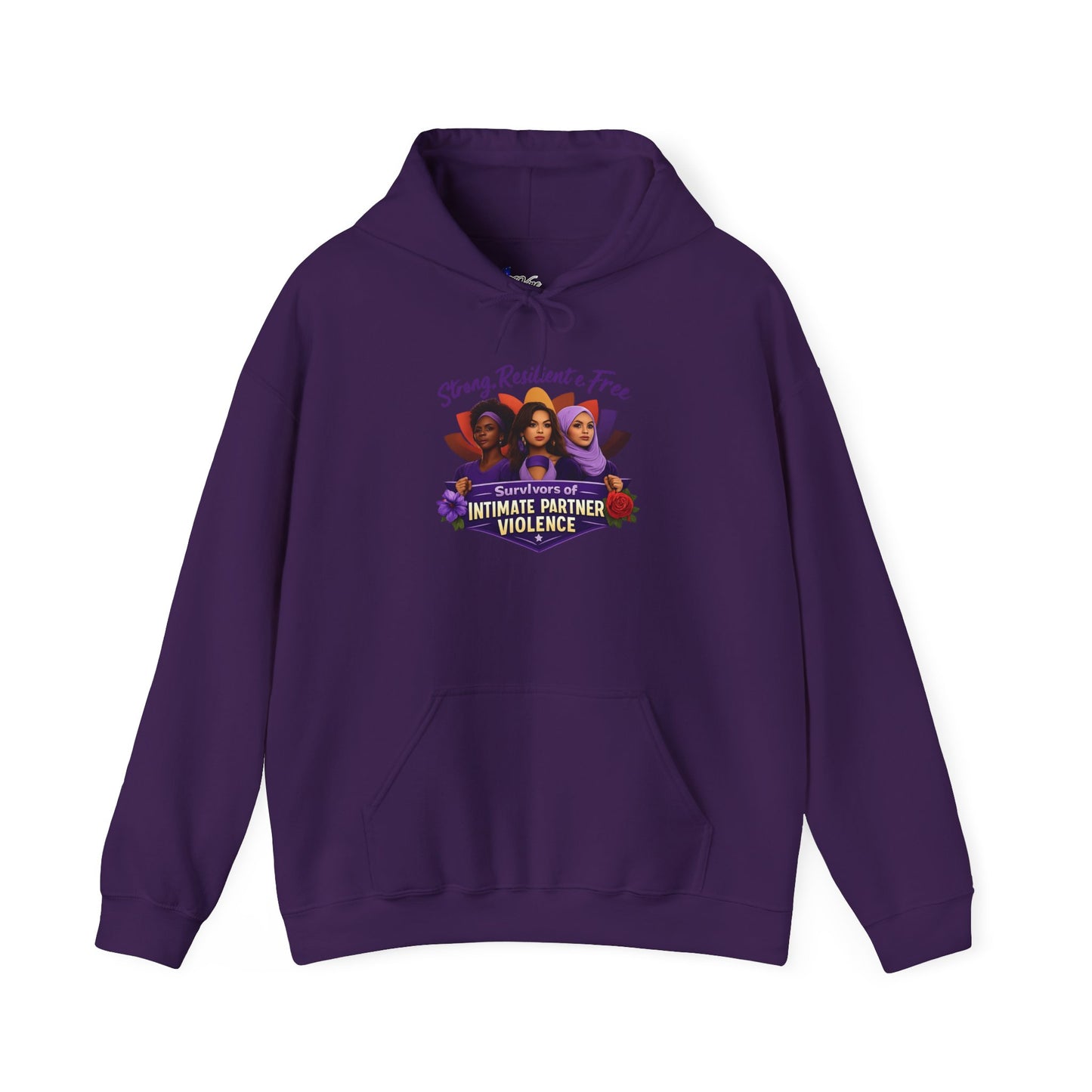 Strong Resilient & Free Hoodie Intimate Partner Violence Awareness