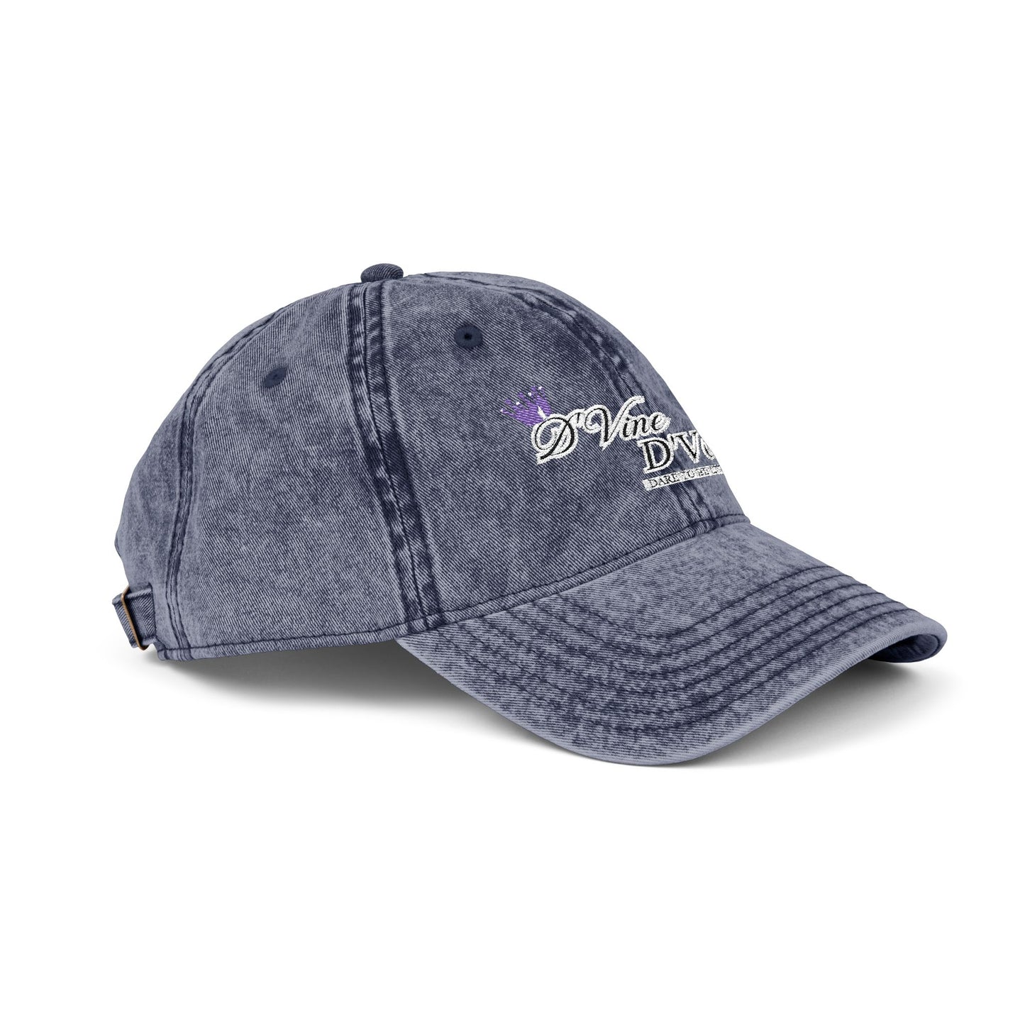 DVine DVor Vintage Embroidered Cap Retro Distressed Dad Hat with Script Logo