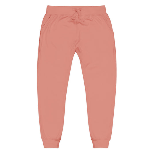 Embroidered Monogram Fleece Sweatpants — Cozy Coral Joggers