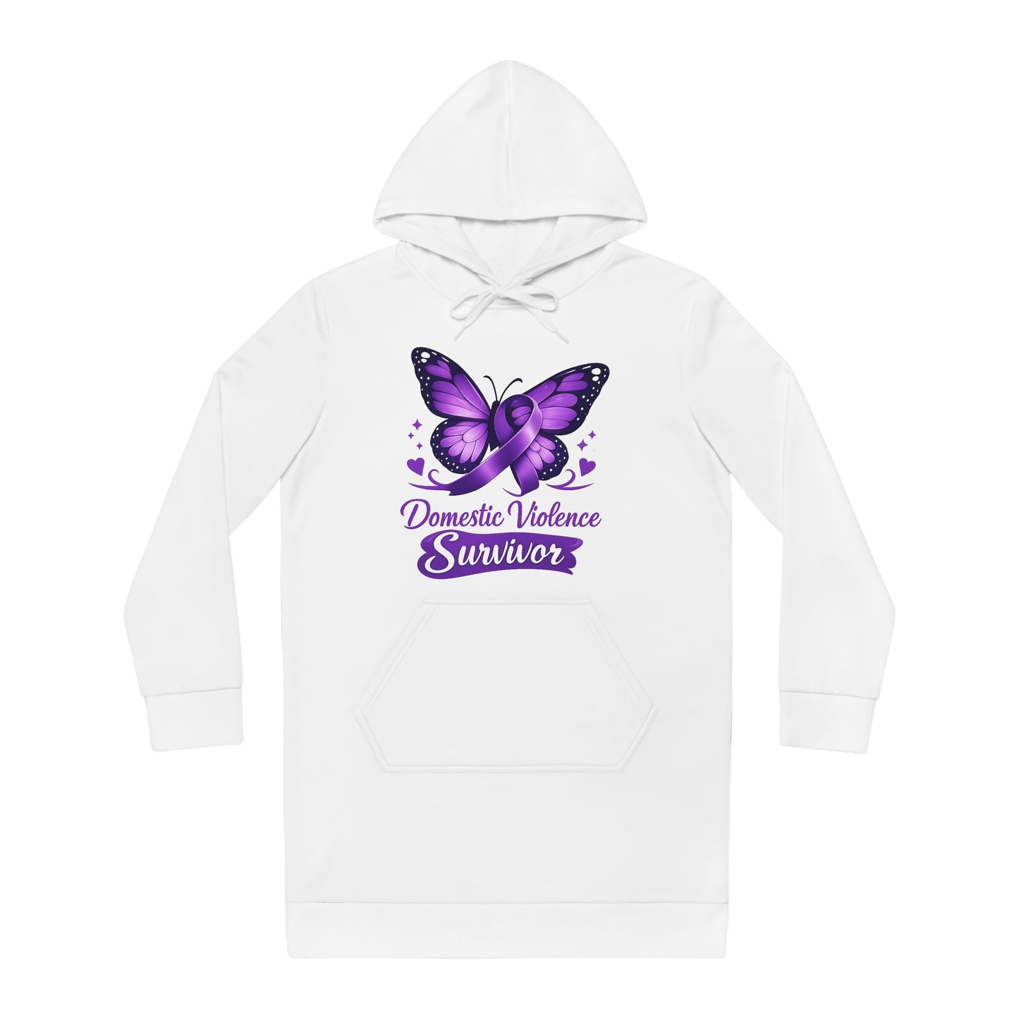 Domestic Violence Survivor Purple Butterfly Hoodie Dress