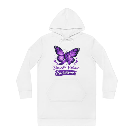 Domestic Violence Survivor Purple Butterfly Hoodie Dress