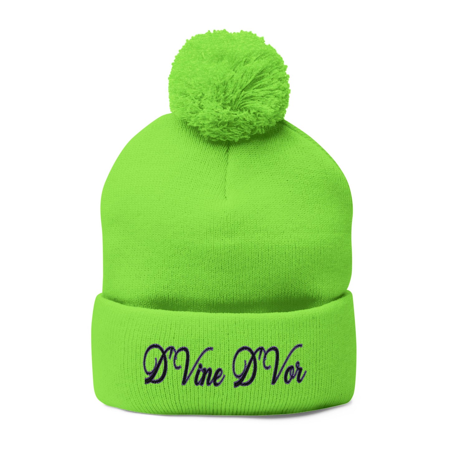 DVine Dvor Embroidered Pom-Pom Beanie