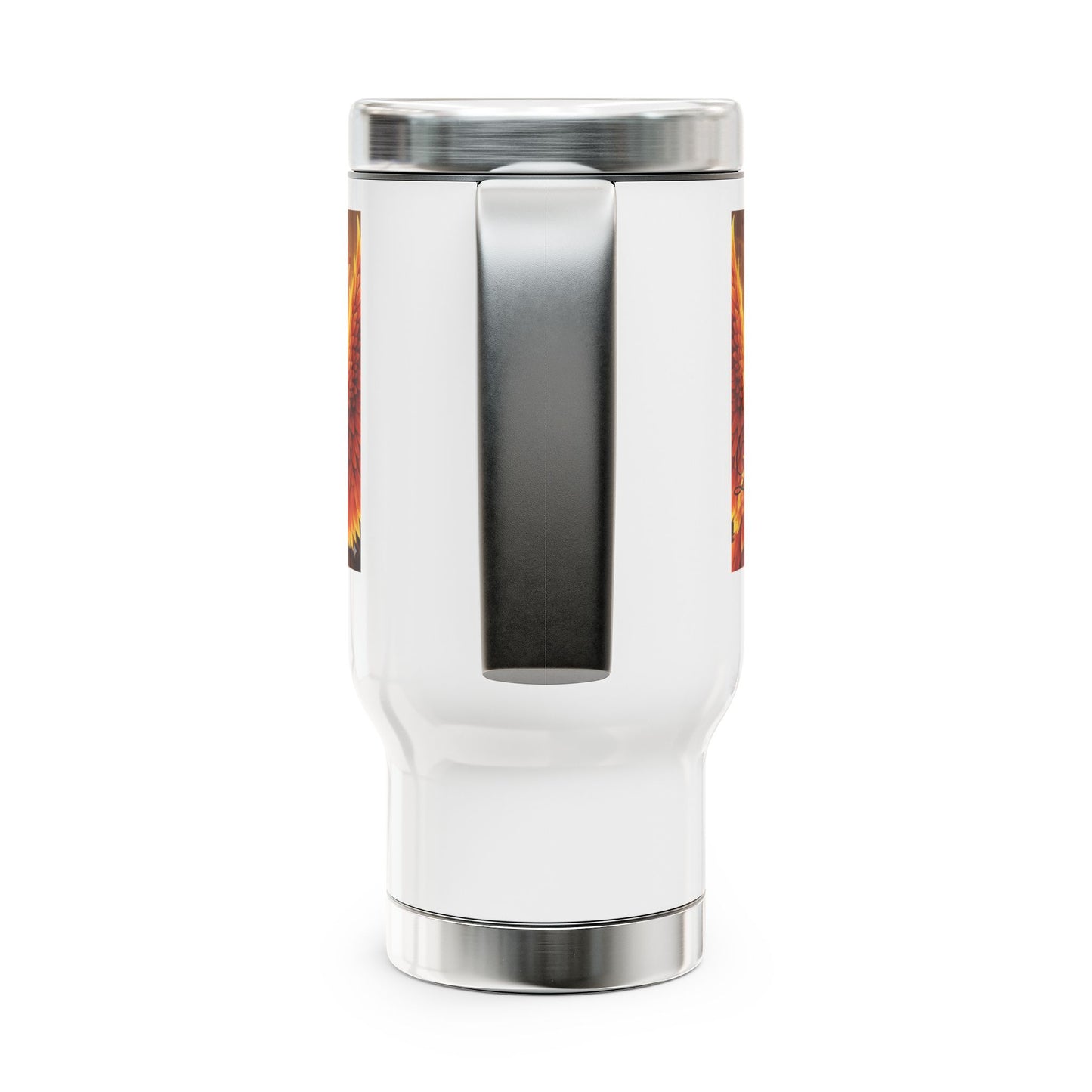 I Rise Phoenix Travel Mug  14oz Stainless Steel Tumbler with Handle
