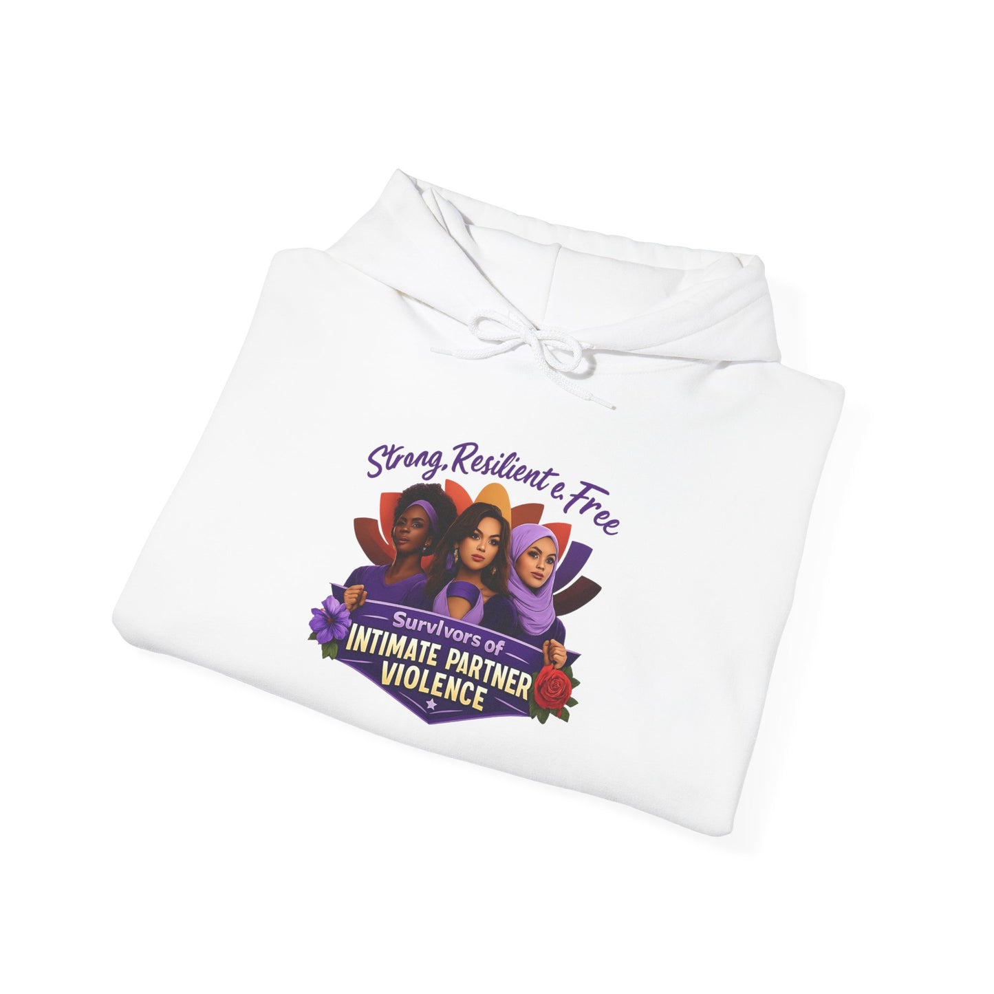 Strong Resilient & Free Hoodie Intimate Partner Violence Awareness