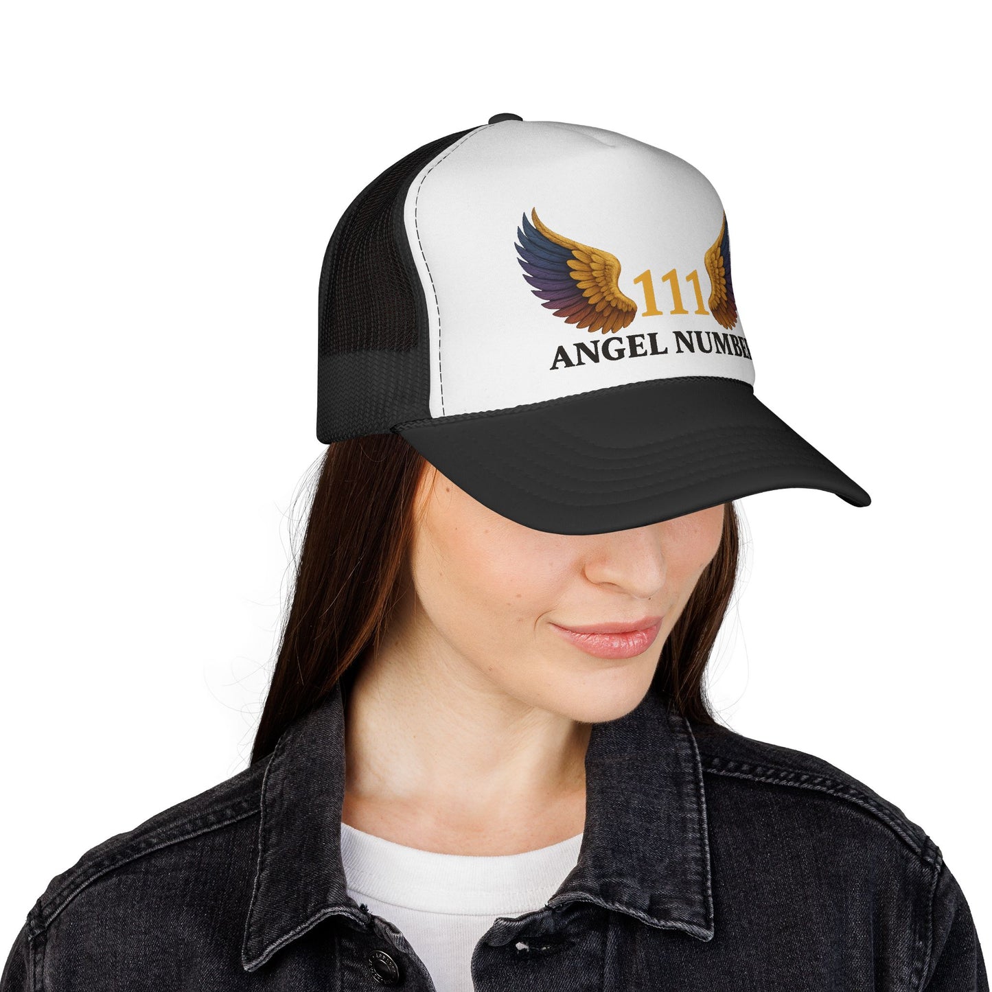 Trucker Cap 111 Angel Number Wings Spiritual Mesh Hat