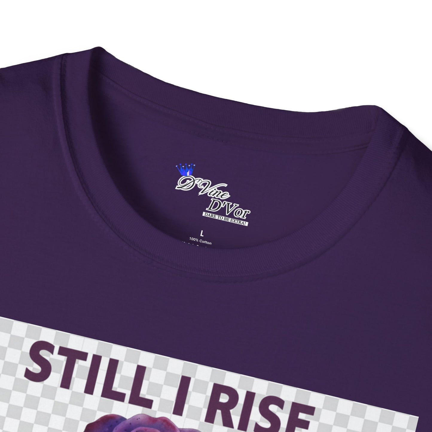 Still I Rise Purple Ribbon Bruised Not Broken Domestic Violence Awareness Tee