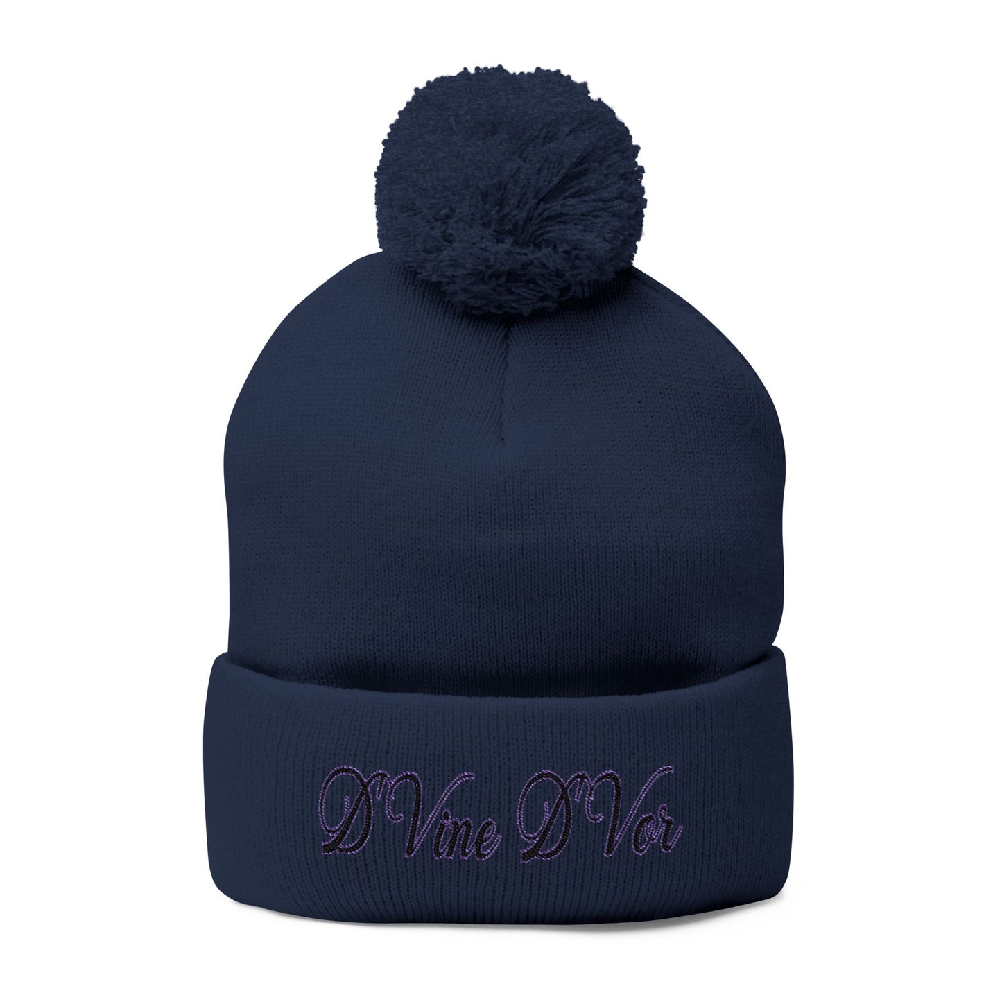 DVine Dvor Embroidered Pom-Pom Beanie