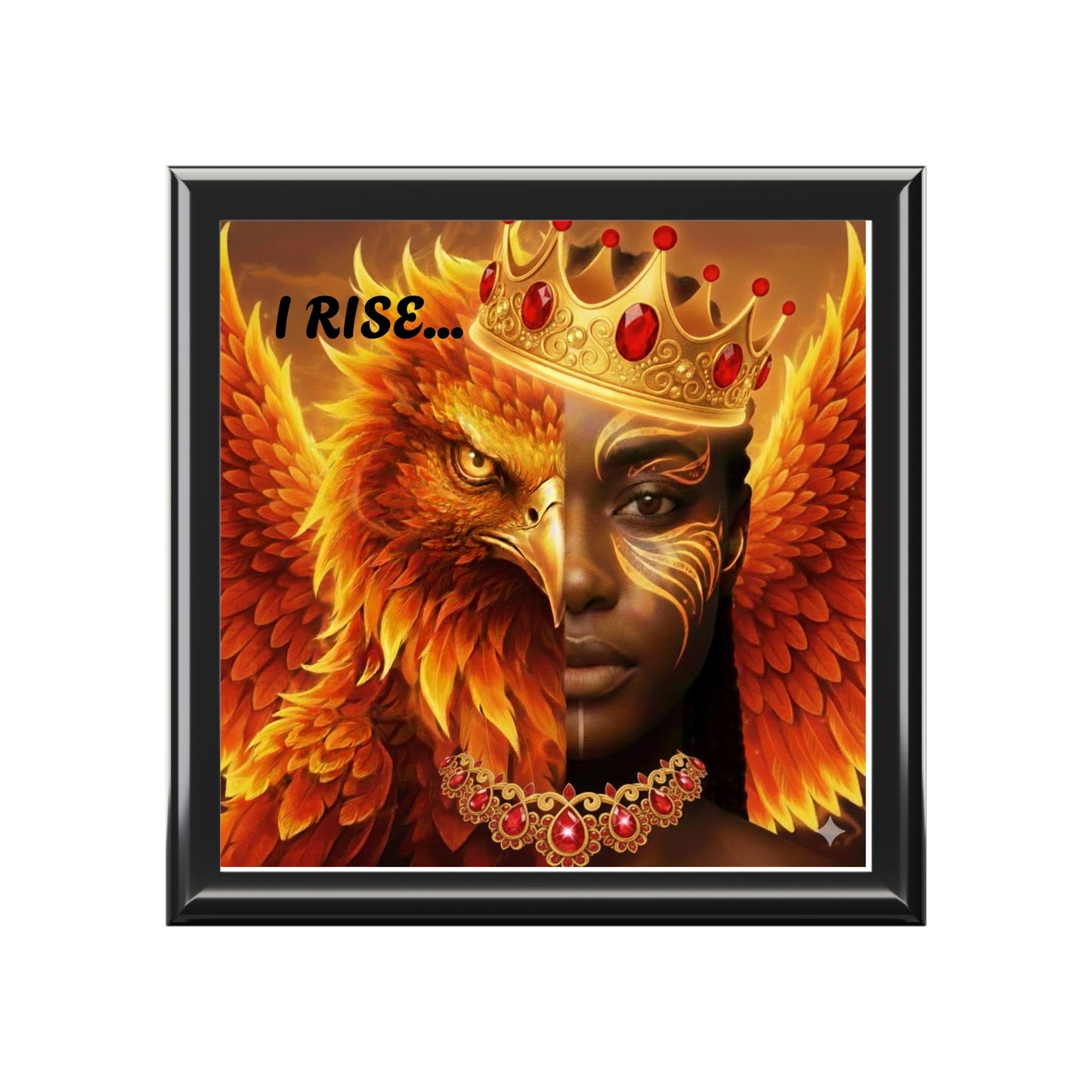 Jewelry Box - I Rise Phoenix Queen Art Decorative Gemstone Keepsake Box