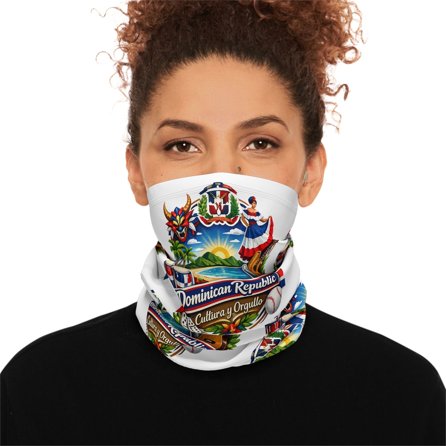 Dominican Republic Winter Neck Gaiter with Drawstring