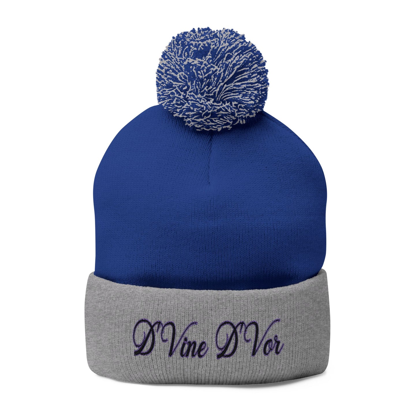 DVine Dvor Embroidered Pom-Pom Beanie