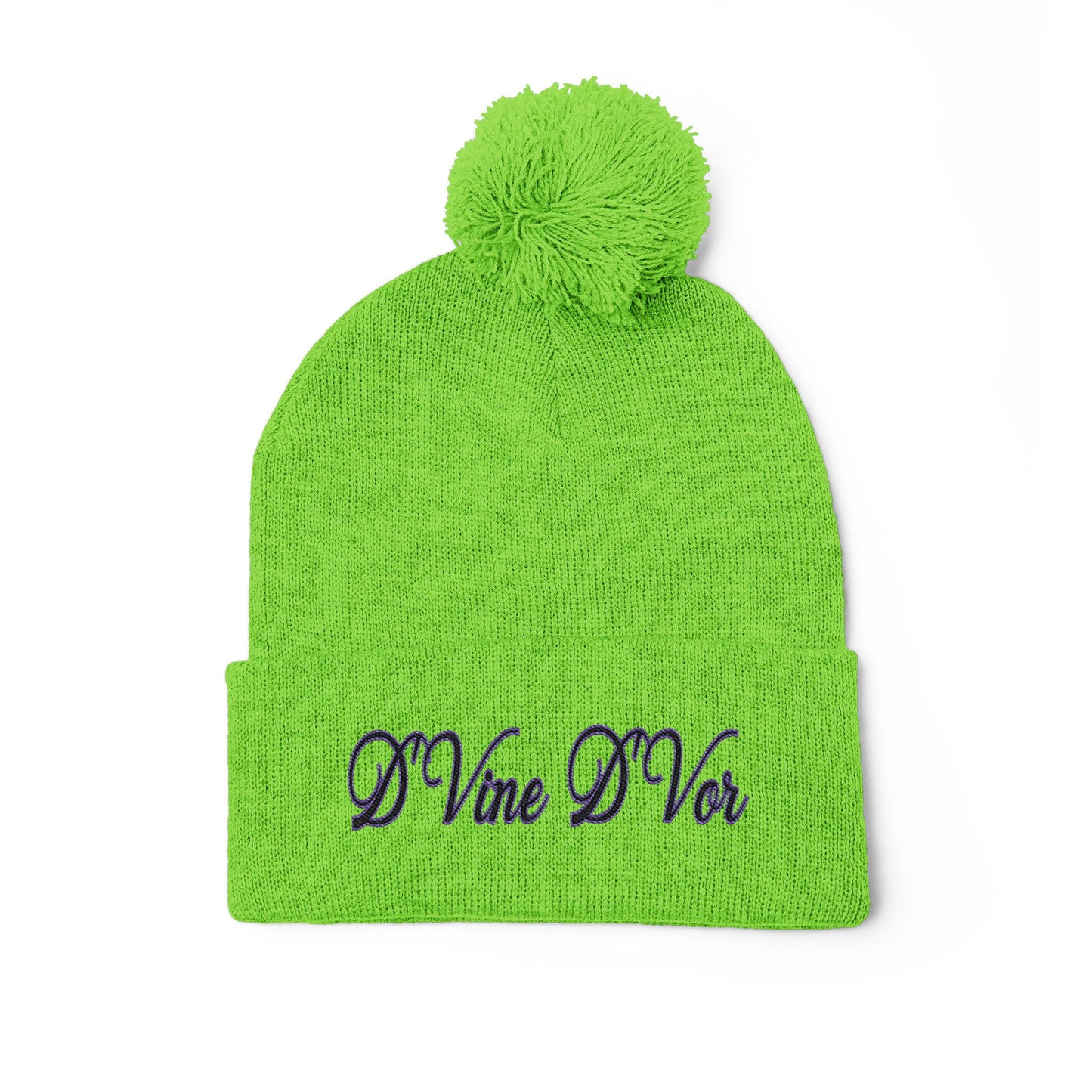 DVine Dvor Embroidered Pom-Pom Beanie