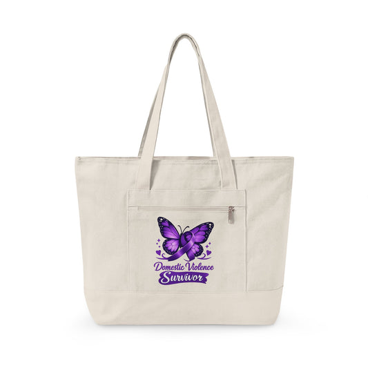 Domestic Violence Survivor Butterfly Canvas Tote