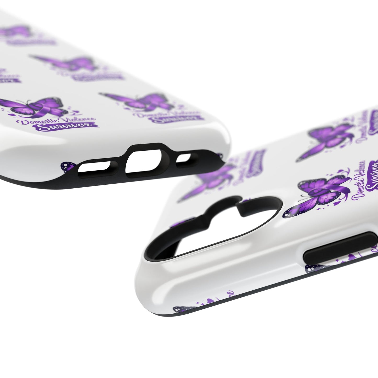 Domestic Violence Survivor Purple Butterfly Impact-Resistant iPhone Cover
