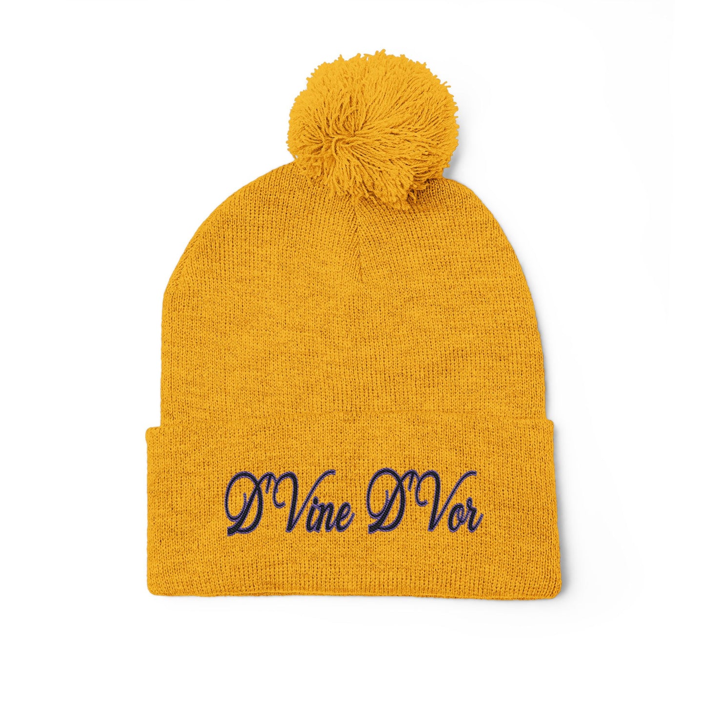 DVine Dvor Embroidered Pom-Pom Beanie