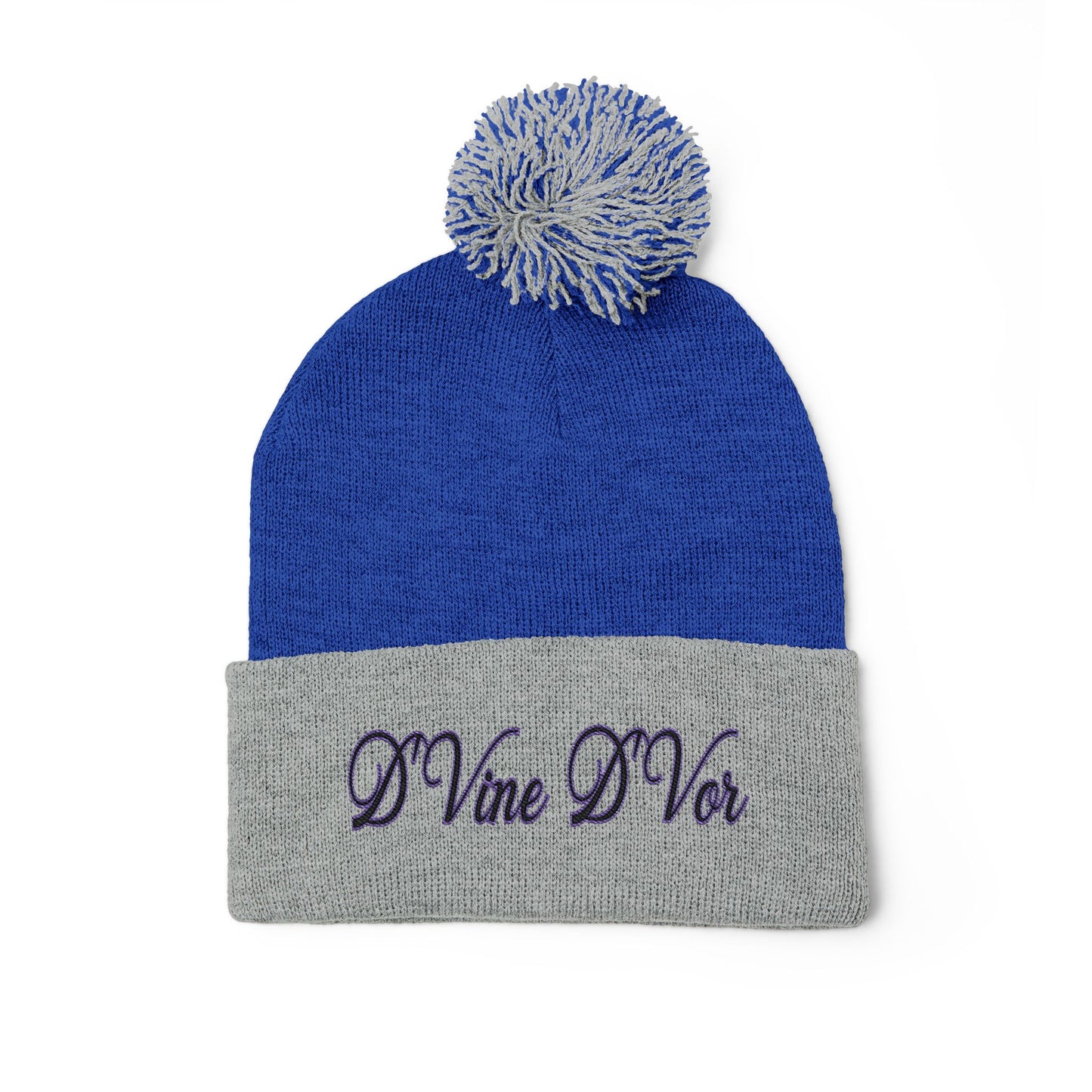 DVine Dvor Embroidered Pom-Pom Beanie