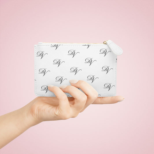 DVine DVor Monogram Pattern Mini Elegant Initial DV Wristlet Purse