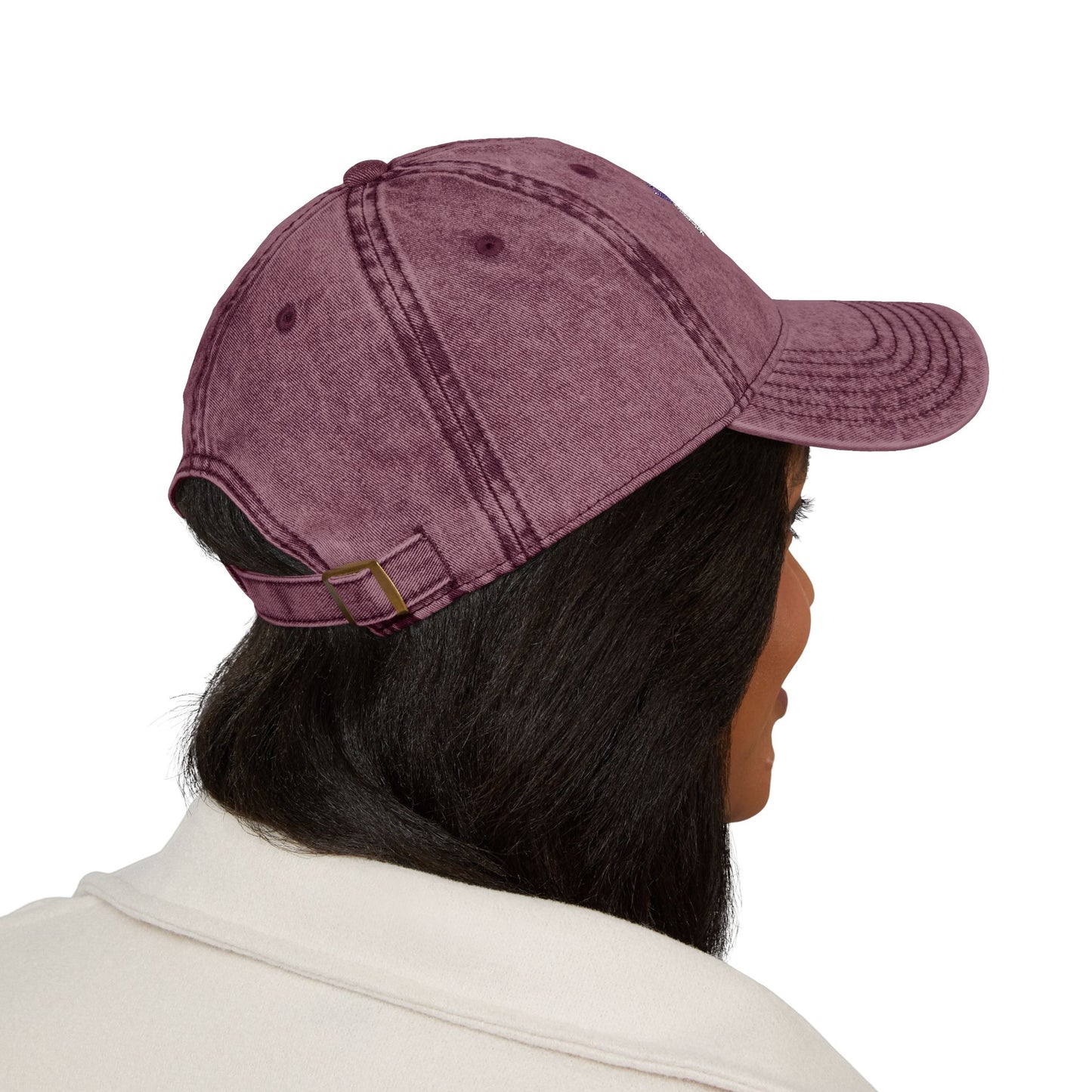DVine DVor Vintage Embroidered Cap Retro Distressed Dad Hat with Script Logo