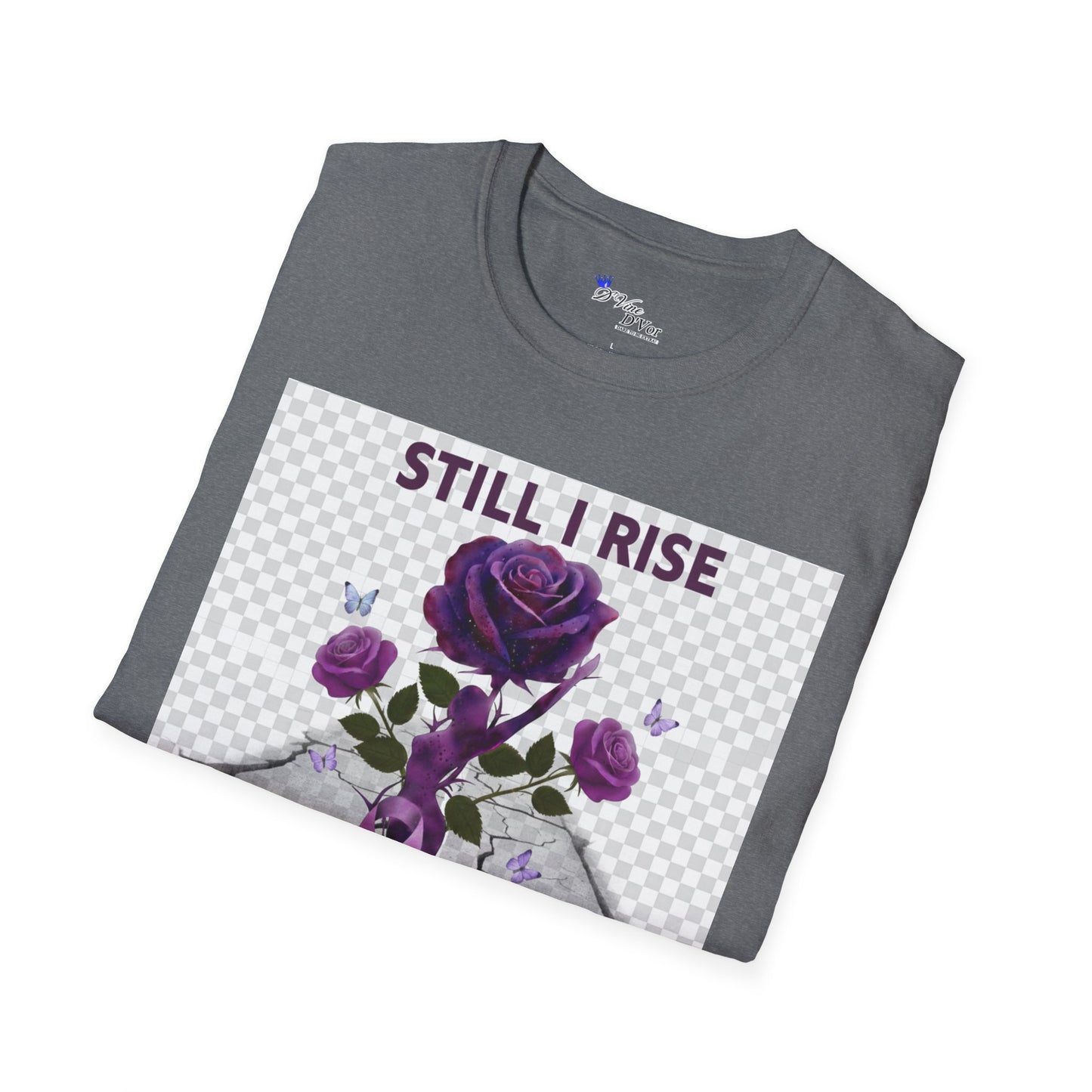 Still I Rise Purple Ribbon Bruised Not Broken Domestic Violence Awareness Tee