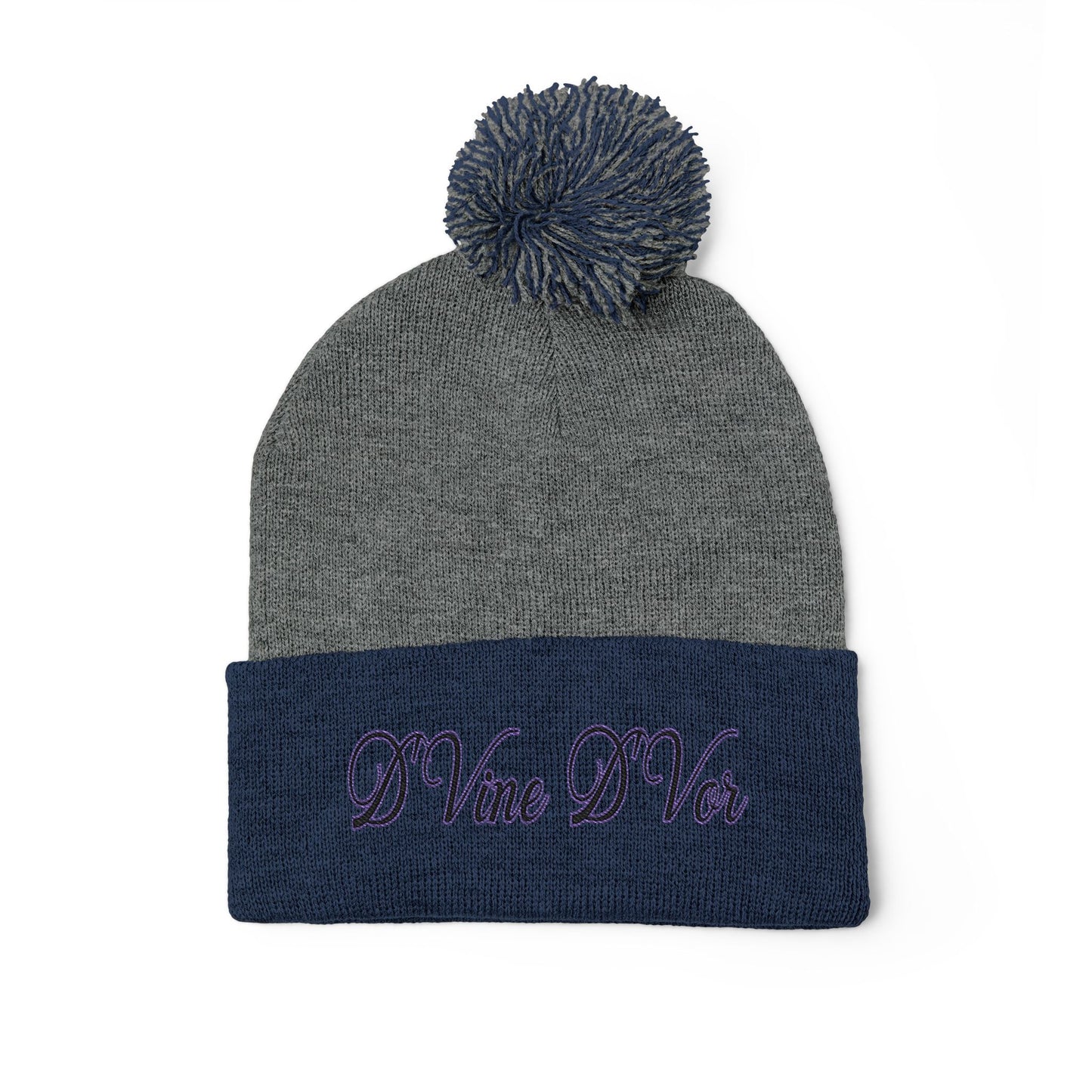DVine Dvor Embroidered Pom-Pom Beanie