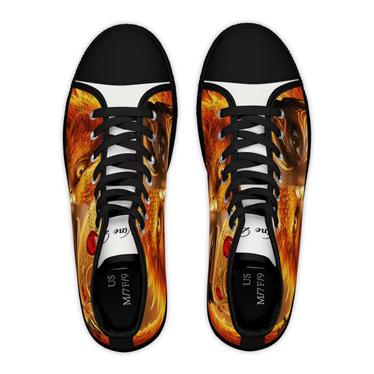 High Top Sneakers — Phoenix Queen I Rise Graphic Women's Casual Shoes