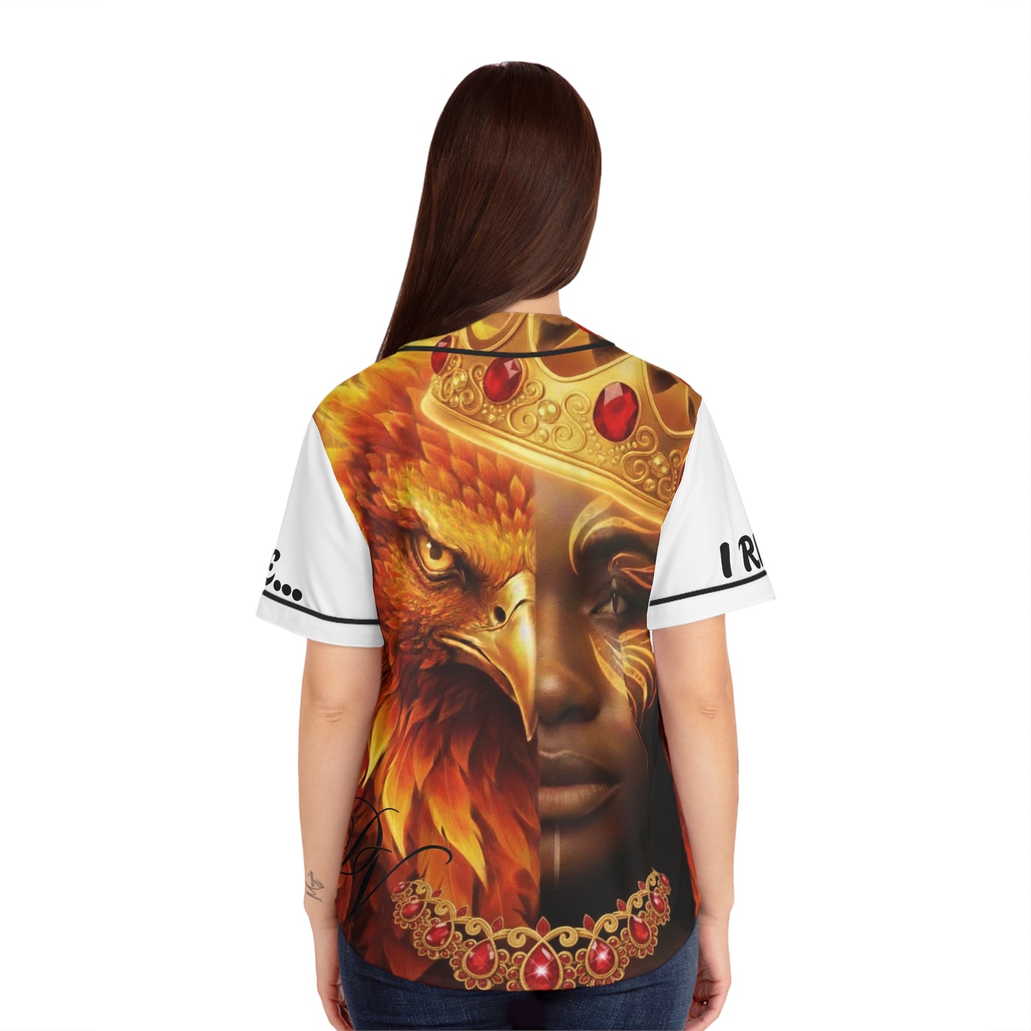 I Rise Phoenix Queen Baseball Jersey — Women's All-Over Print