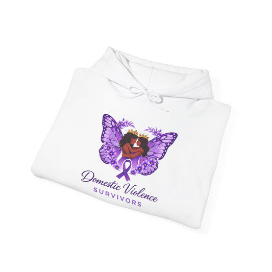 Domestic Violence Survivors Purple Ribbon Butterfly Support Sweatshirt