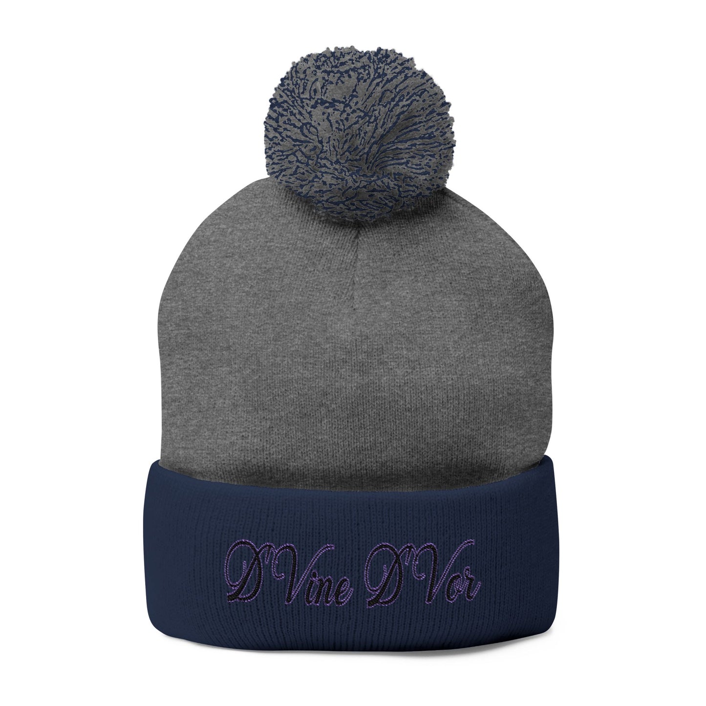 DVine Dvor Embroidered Pom-Pom Beanie