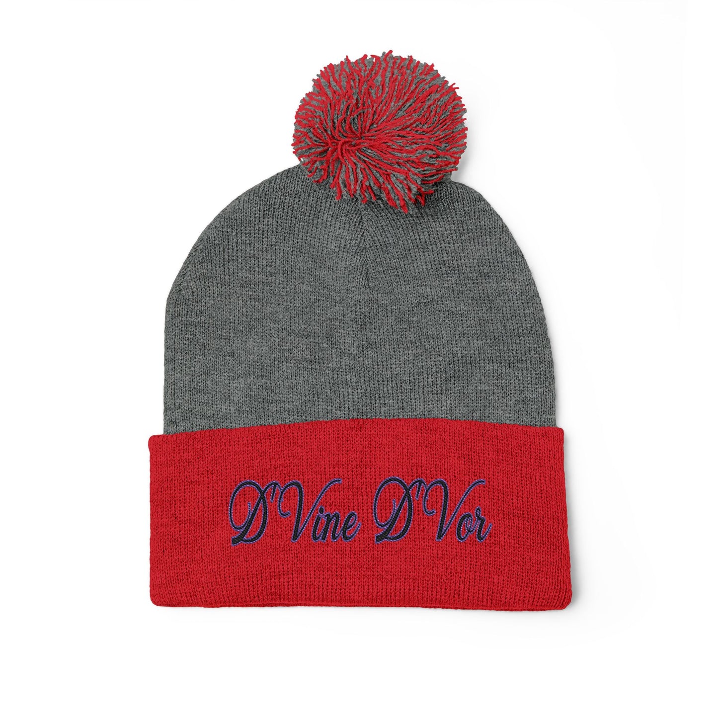 DVine Dvor Embroidered Pom-Pom Beanie