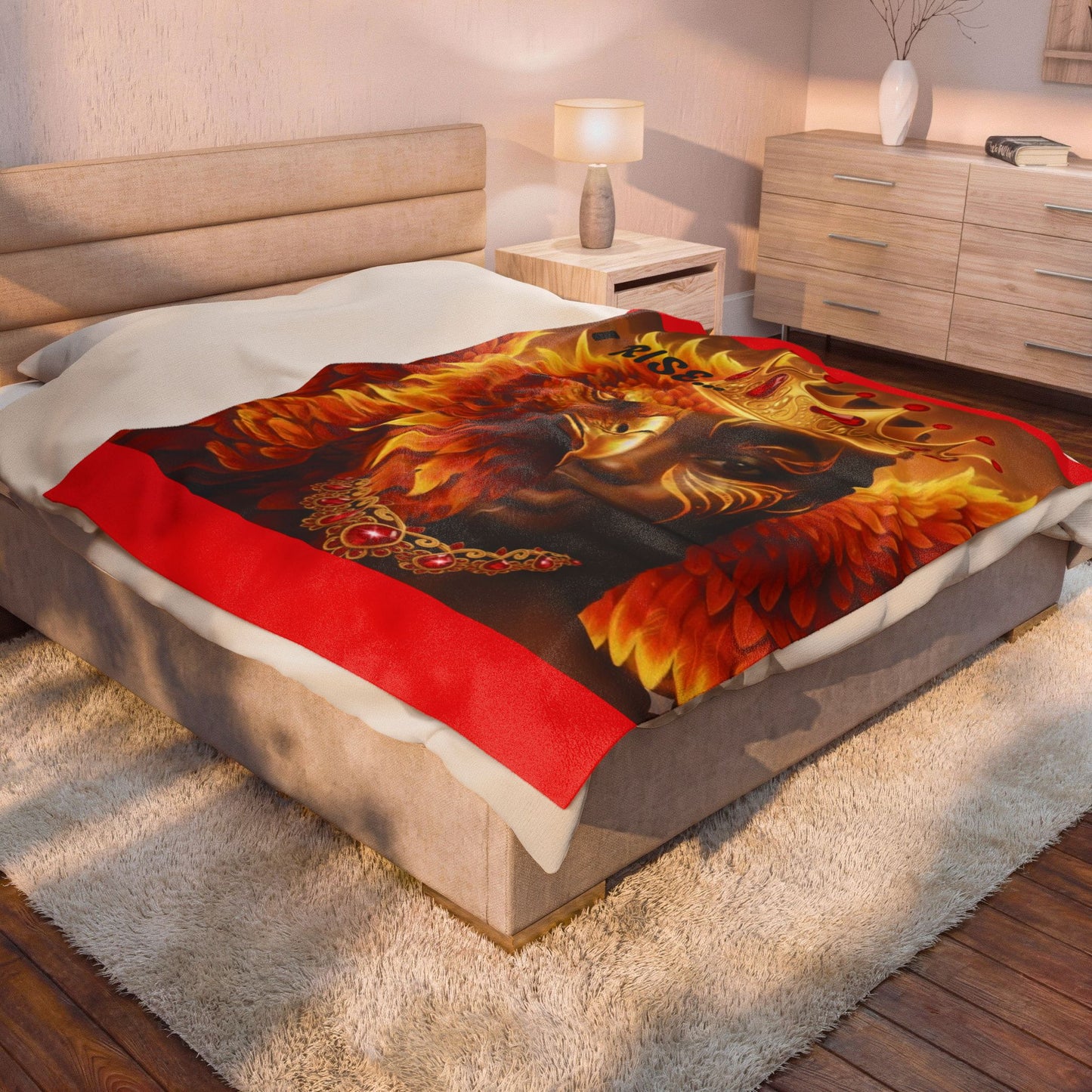 Rising Woman Velveteen Plush Blanket