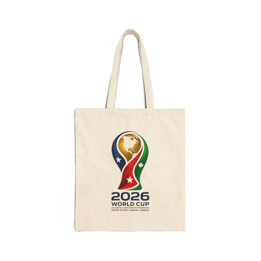 2026 World Cup Cotton Tote Bag – Soccer Fan Canvas Shopper