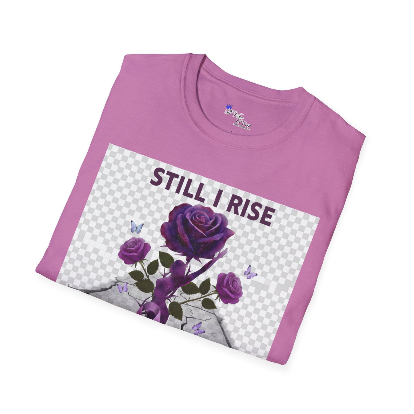 Still I Rise Purple Ribbon Bruised Not Broken Domestic Violence Awareness Tee