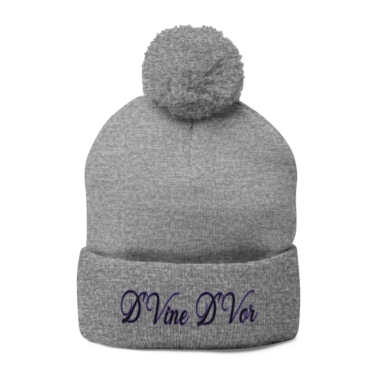 DVine Dvor Embroidered Pom-Pom Beanie