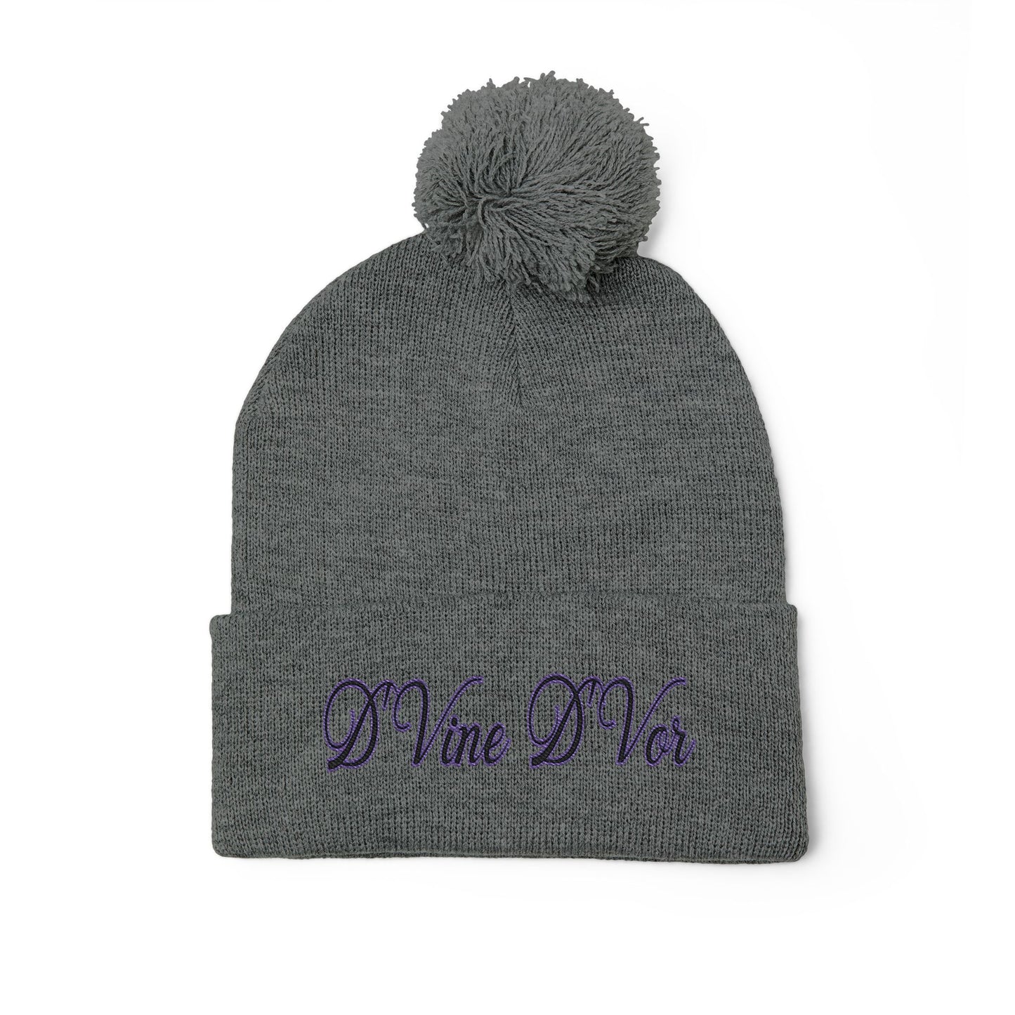 DVine Dvor Embroidered Pom-Pom Beanie