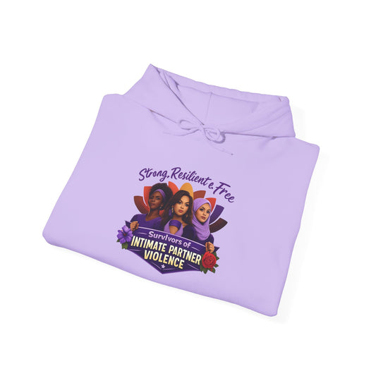 Strong Resilient & Free Hoodie Intimate Partner Violence Awareness