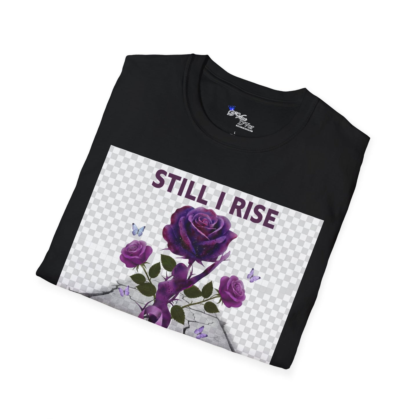 Still I Rise Purple Ribbon Bruised Not Broken Domestic Violence Awareness Tee