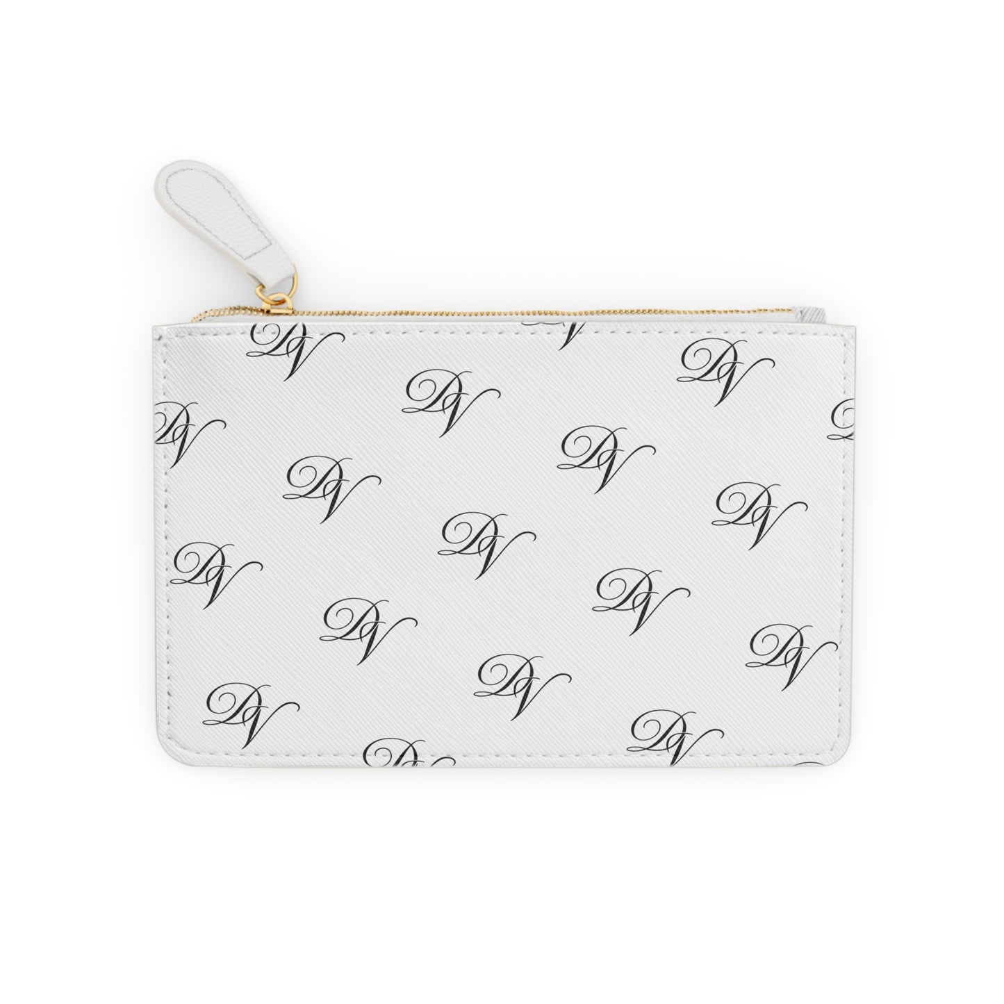DVine DVor Monogram Pattern Mini Elegant Initial DV Wristlet Purse