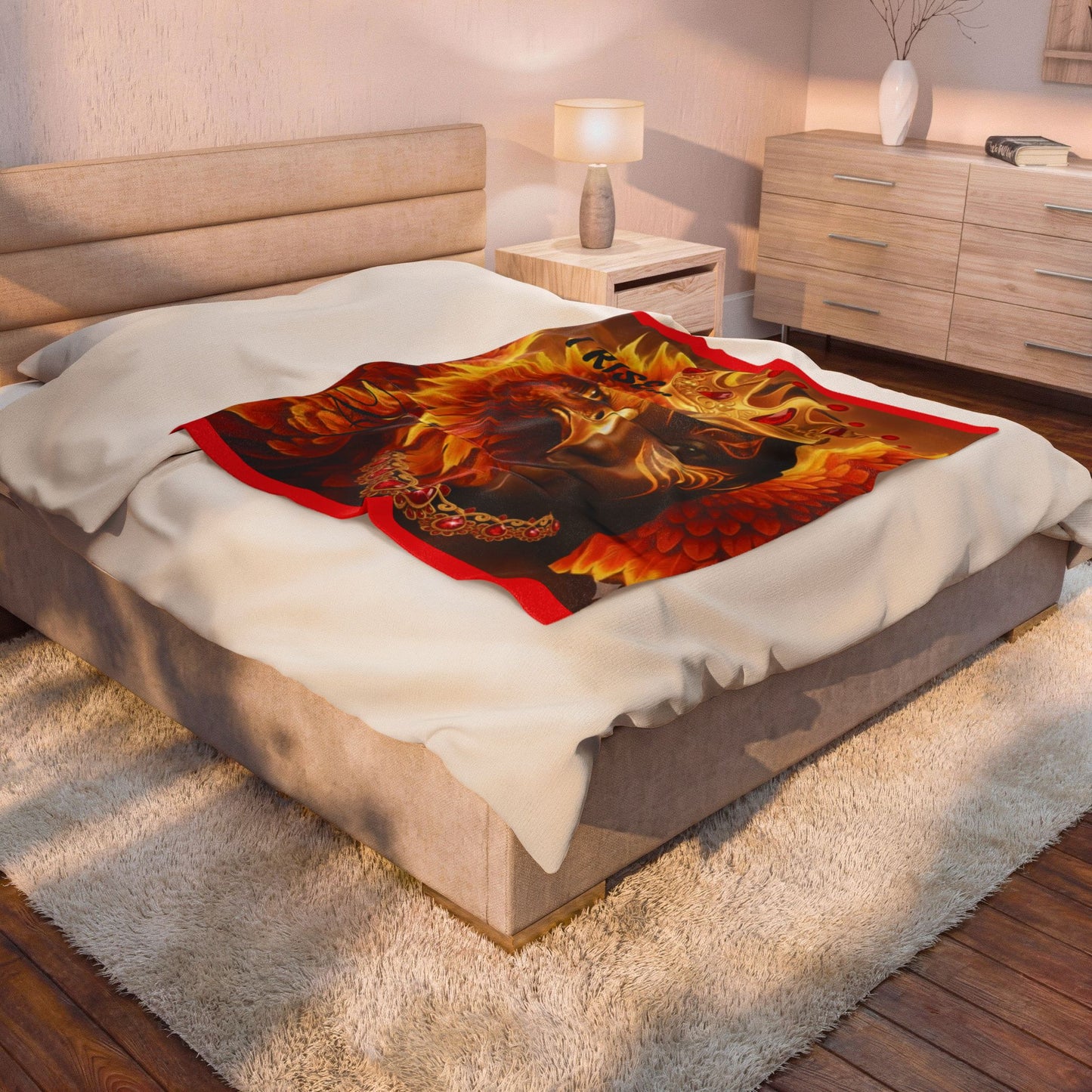 Rising Woman Velveteen Plush Blanket