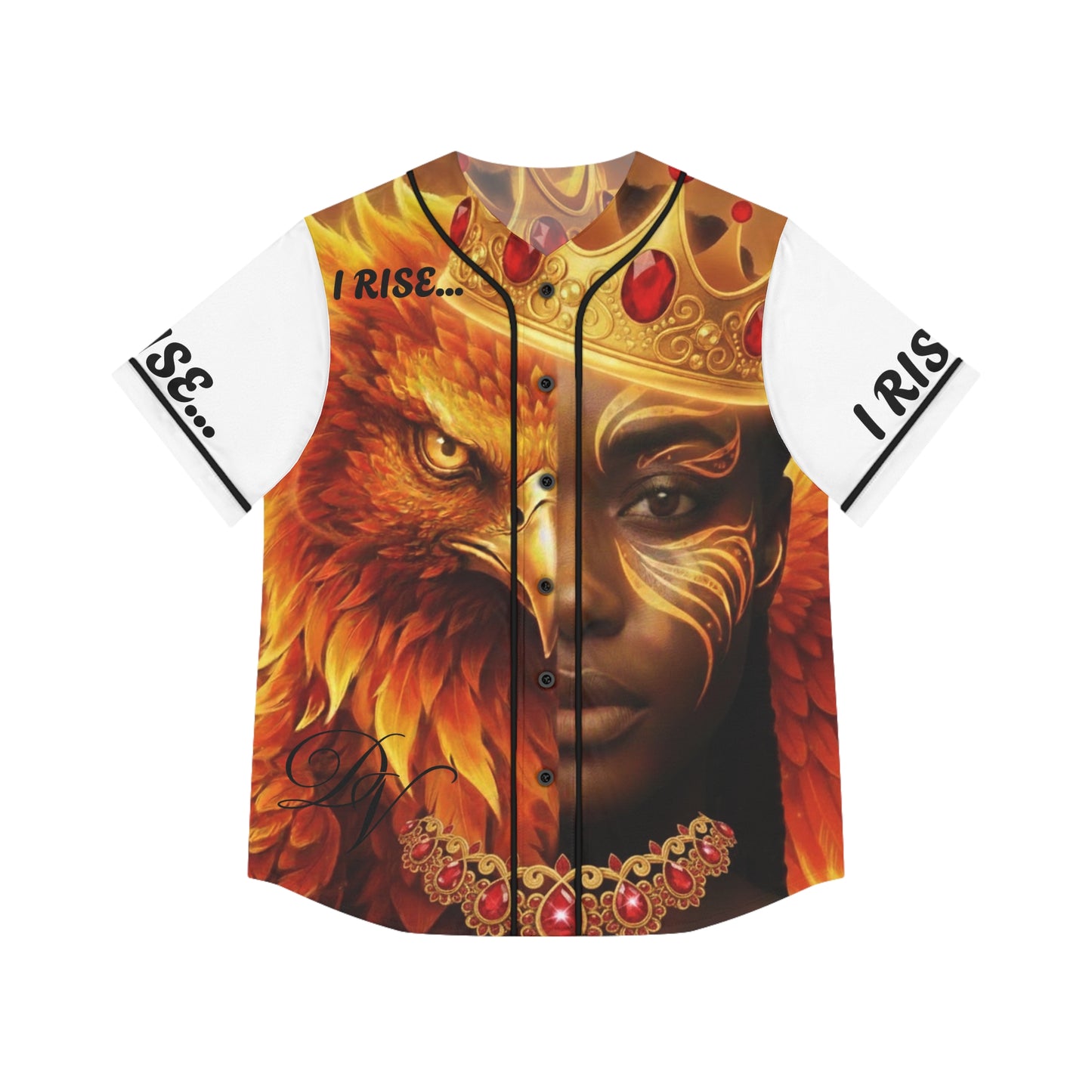 I Rise Phoenix Queen Baseball Jersey — Women's All-Over Print