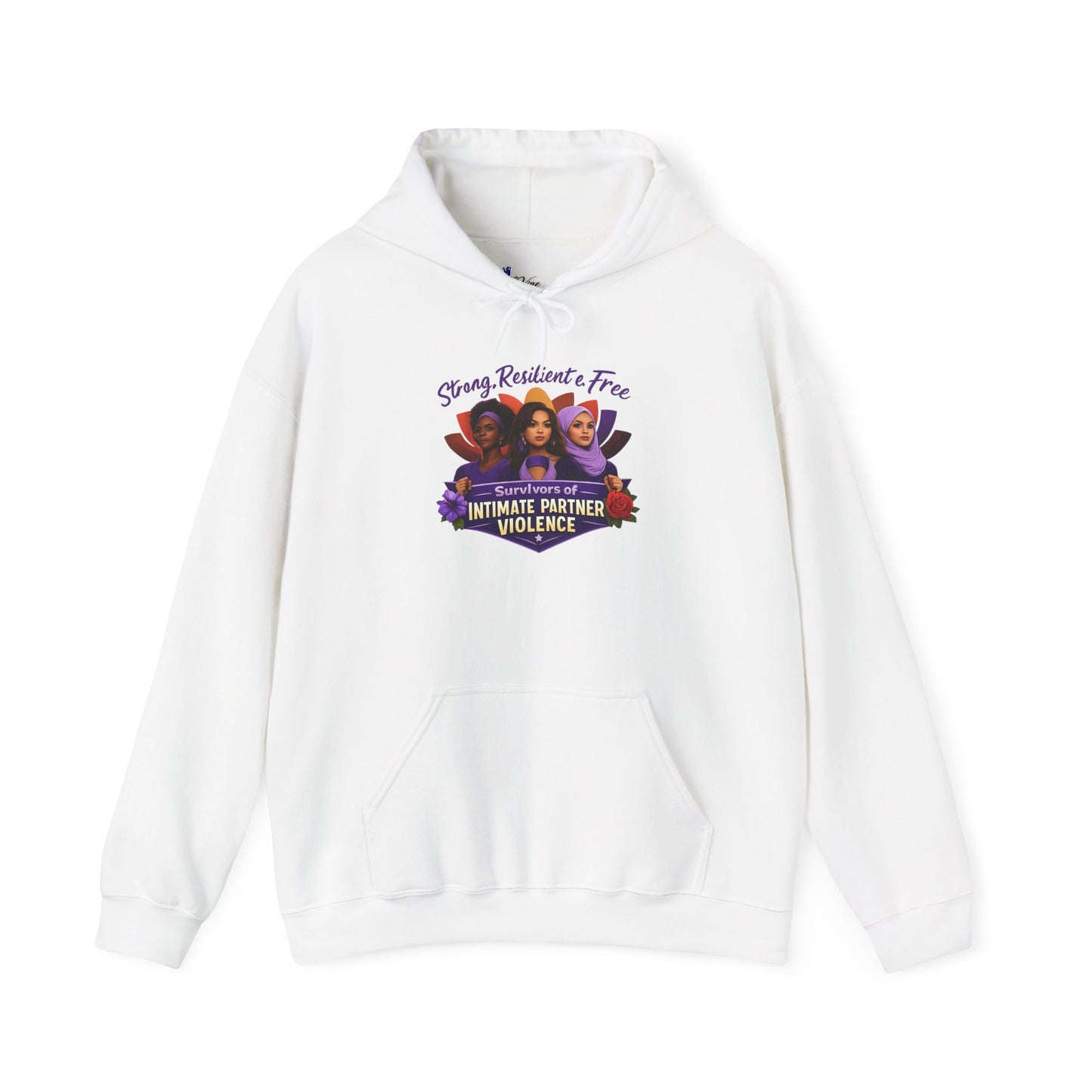 Strong Resilient & Free Hoodie Intimate Partner Violence Awareness